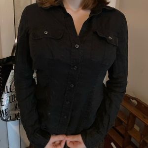 Black western style button up